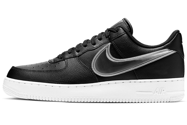 Мужские кеды Nike Air Force 1 (черно-серебристые) — Чёрный / серебристый — фото 1