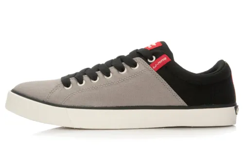 Li Ning Comfortable And Breathable Non slip Lightweight Low top Skateboard Shoes Men's Gray Black