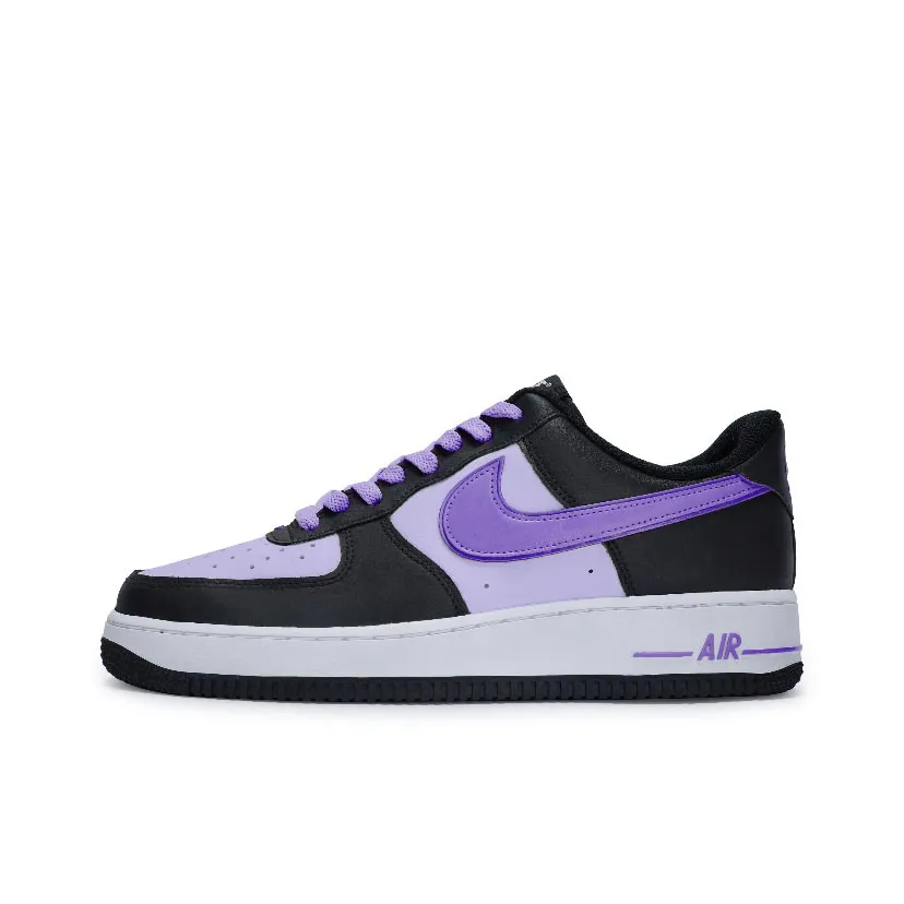 Nike Air Force 1 Slip Resistant Abrasion Resistant Low top Skateboard Shoes Unisex Black Purple