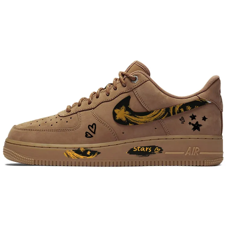 Nike Air Force 1 Slip Resistant, Abrasion Resistant, Lightweight Low top Skateboard Shoes Unisex Brown