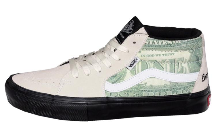 Grosso Supreme x Grosso Skate Vans Mid 'Dollar Bill - White'