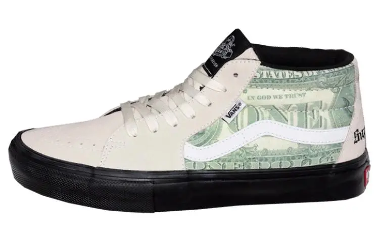 Grosso Supreme x Grosso Skate Vans Mid 'Dollar Bill - White'