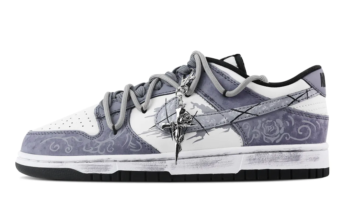 Nike Dunk Gothic Cipher Abrasion Resistant Low top Skateboard Shoes Unisex Blue White