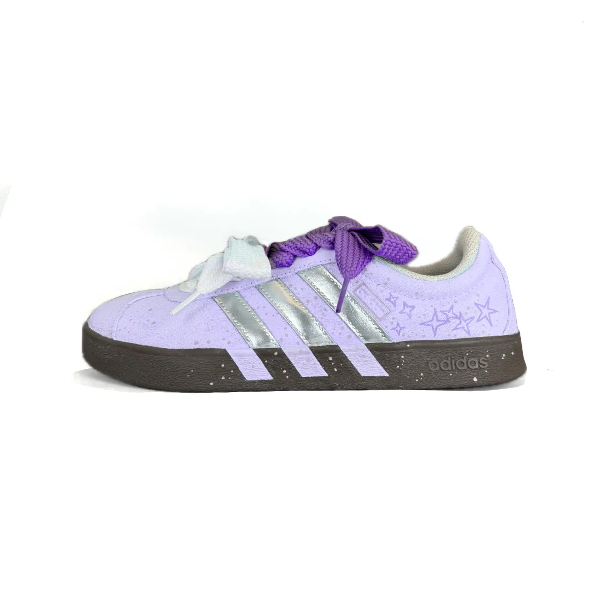 Adidas VL COURT 2.0 Abrasion Resistant Low top Skateboard Shoes Unisex Purple