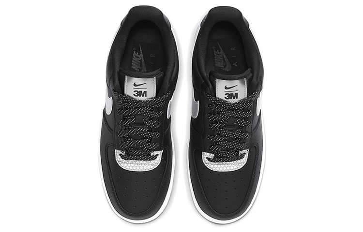 Женские кроссовки Nike Air Force 1 '07 SE (черно-серебристые) — Чёрный / серебристый / белый — фото 4