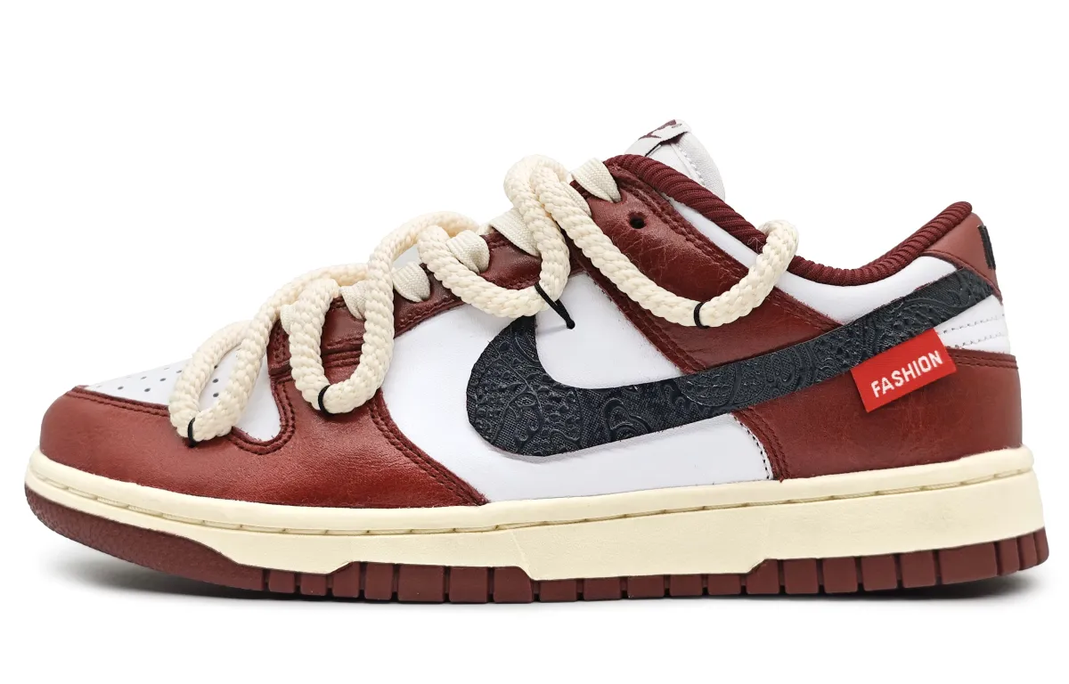 Nike Dunk Slip Resistant Cushioning Abrasion Resistant Lightweight Low top Skateboard Shoes Women's Burgundy