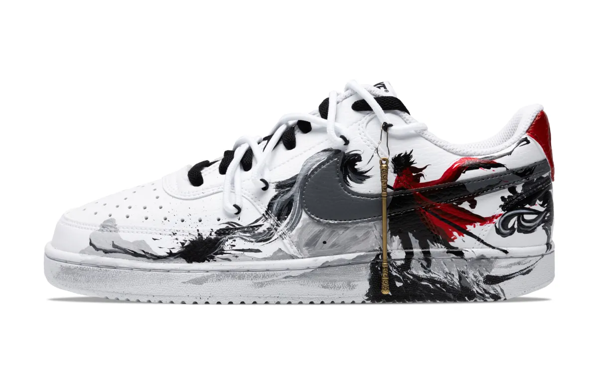 Nike Court Vision 1 Treat Yourself, Goku Returns Abrasion Resistant Slip Resistant Low top Skateboard Shoes Men's White