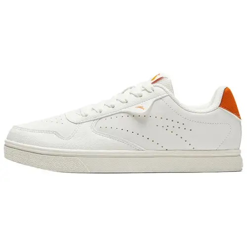 Anta Slip Resistant Lightweight Non slip Lightweight Low top Skateboard Shoes Women's White Orange