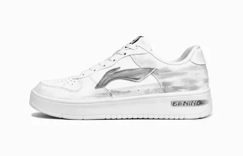 Li Ning Floating Boat Slip Resistant Abrasion Resistant Low top Skateboard Shoes Men's White Gray