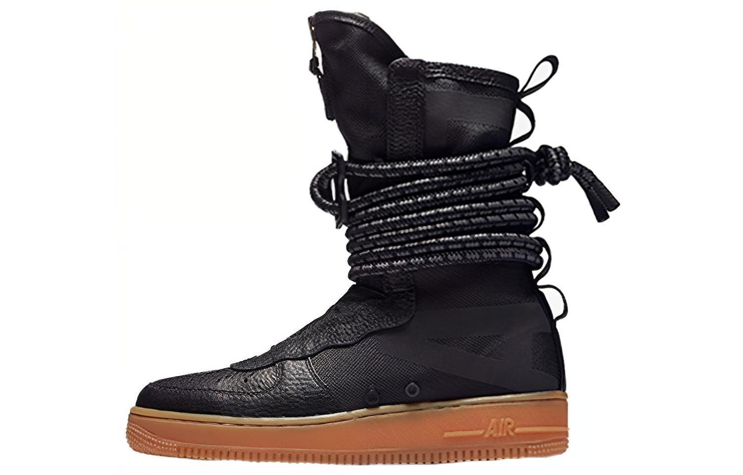 Женские кроссовки Nike Nike Air Force 1 Black Gum (черно-коричневые)