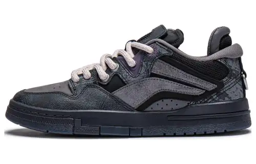 PLEASURES x Li Ning Wear resistant And Lightweight Low top Skateboard Shoes Women's Black