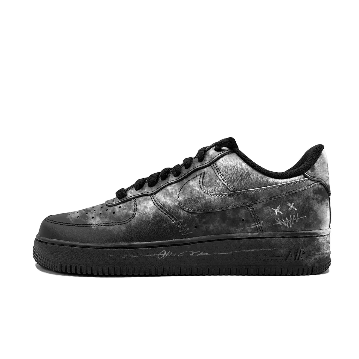 Nike Air Force 1 Graffiti Kingdom Synthetic Leather Cushioning, Wear Resistant Low top Skateboard Shoes Unisex