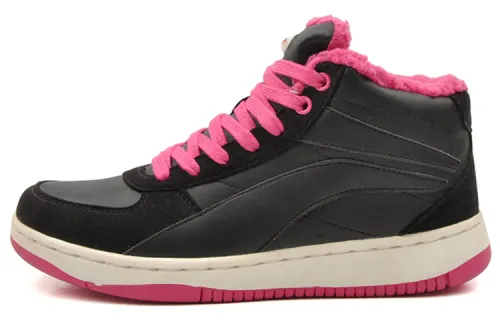 Li Ning Fashion Coverage Thermal Slip Resistant High top Skateboard Shoes Women's Black Pink
