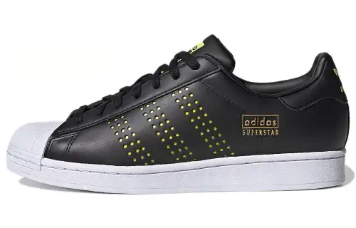 Adidas Originals Superstar Comfortable Abrasion Resistant Low top Skateboard Shoes Unisex Black White Yellow