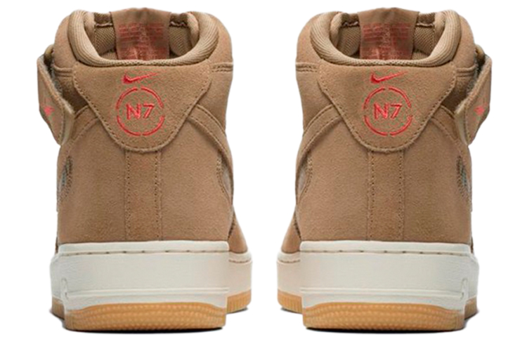 Мужские кроссовки Nike Air Force 1 07 Premium N7 (коричнево-красные) — Коричневыйкрасный — фото 5