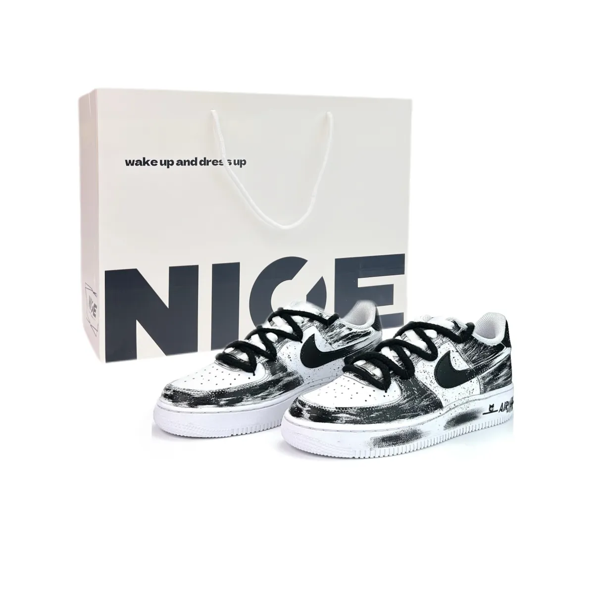 Nike Air Force 1 Exquisite Shopping Bag American Vintage Street Graffiti Hand Drawn