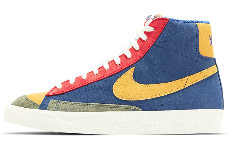 Мужские кеды Nike Blazer 77 vntg we suede (желтый / синий / красный) — Жёлтый / синий / красный — фото 1
