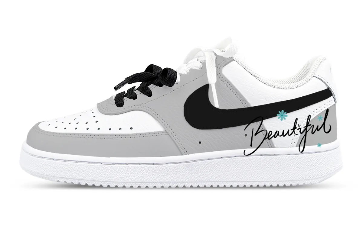 Nike Court Vision 1 Low top Skateboard Shoes Women's White Gray