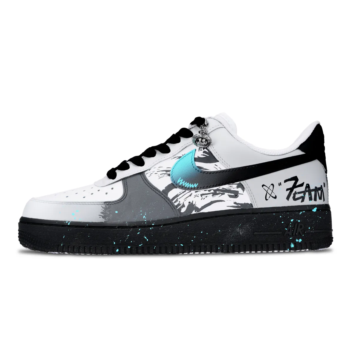 Nike Air Force 1 Galaxy Ink Style Slip Resistant Abrasion Resistant Low top Skateboard Shoes Unisex Black White