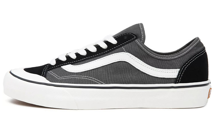 Vans Style 136 Decon Vr3 canvas suede, casual, wear-resistant and lightweight, low-top sneakers, same style for men and women, black and gray