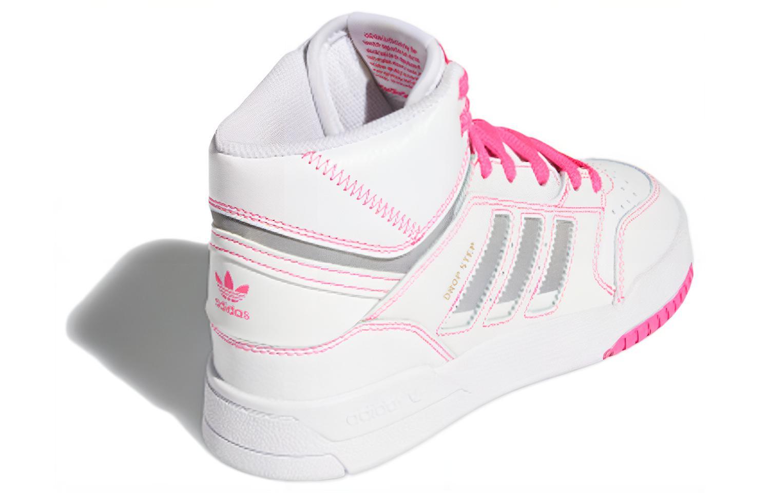 Женские кеды adidas originals Drop Step (белый / розовый / серый) — фото 4