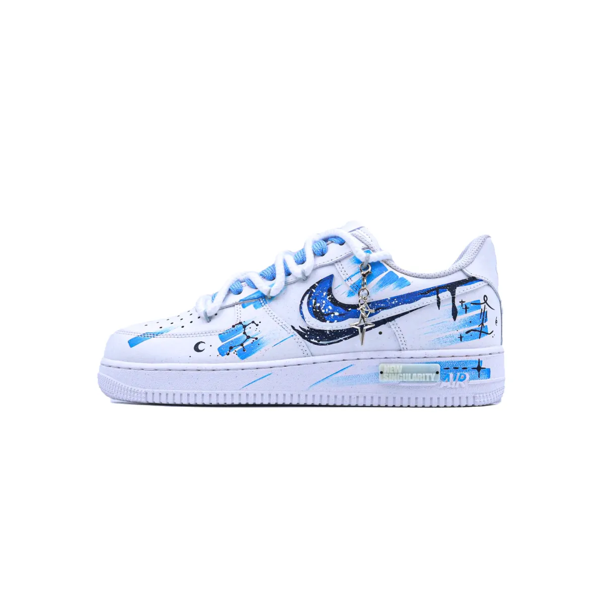 Nike Air Force 1 Non slip Lightweight Low top Skateboard Shoes Men's Blue White
