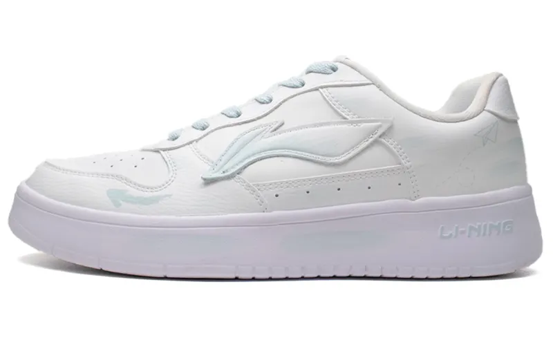 Li Ning Floating Boat Cushioning Height Increasing Slip Resistant Low top Skateboard Shoes Men's White