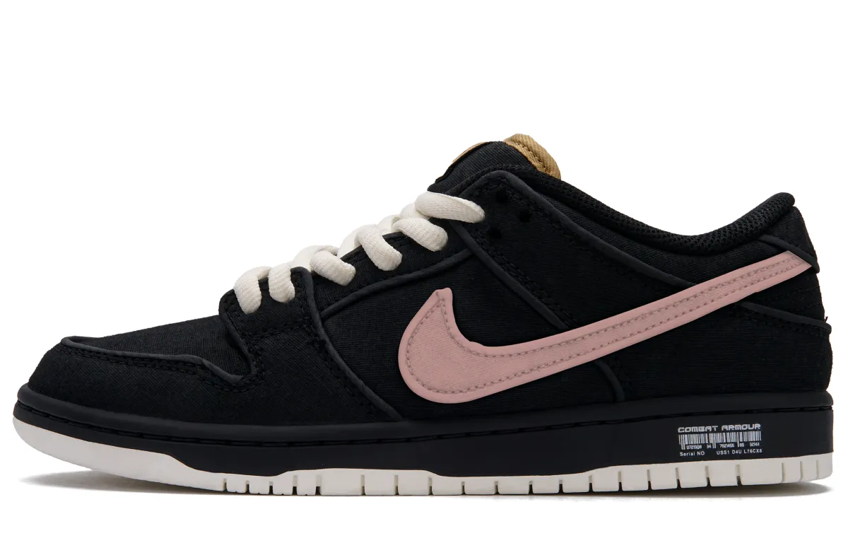 Nike Dunk SB Fashion Trend Slip Resistant Abrasion Resistant Low top Skateboard Shoes Unisex Black Pink