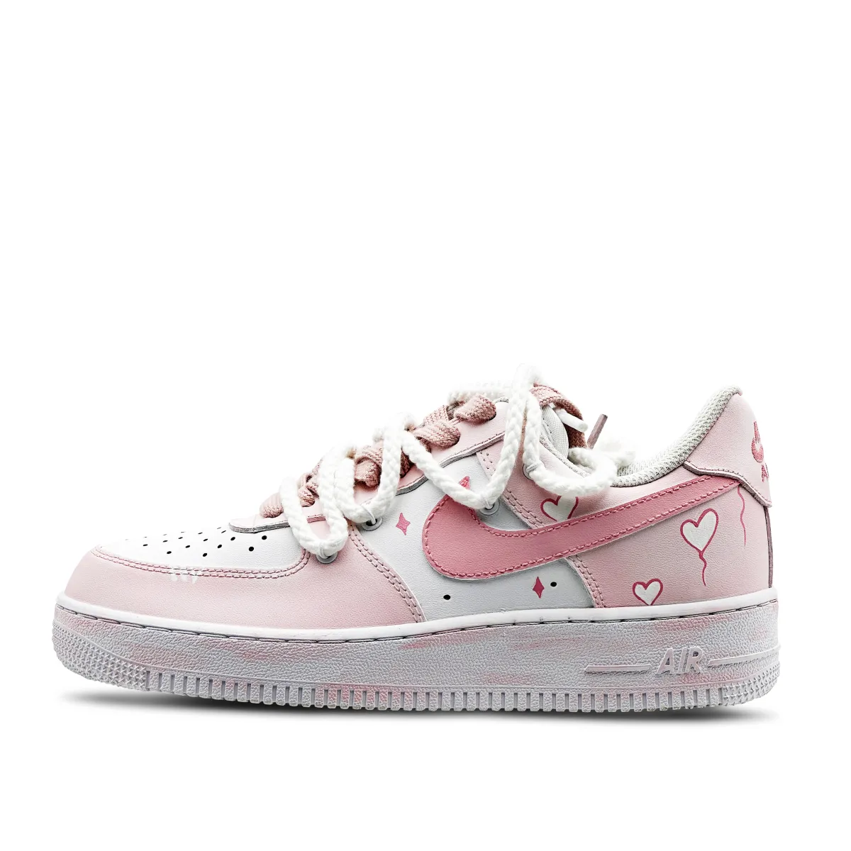 Nike Air Force 1 Coverage Abrasion Resistant Low top Skateboard Shoes Women's White