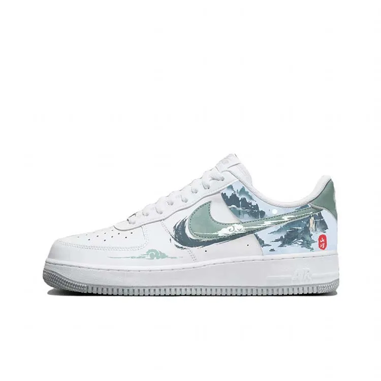 Nike Air Force 1 Slip Resistant Low top Skateboard Shoes Men's White Green