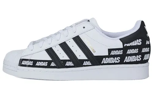 Adidas Superstar 'Wordmark Heel Stripe - White Black'