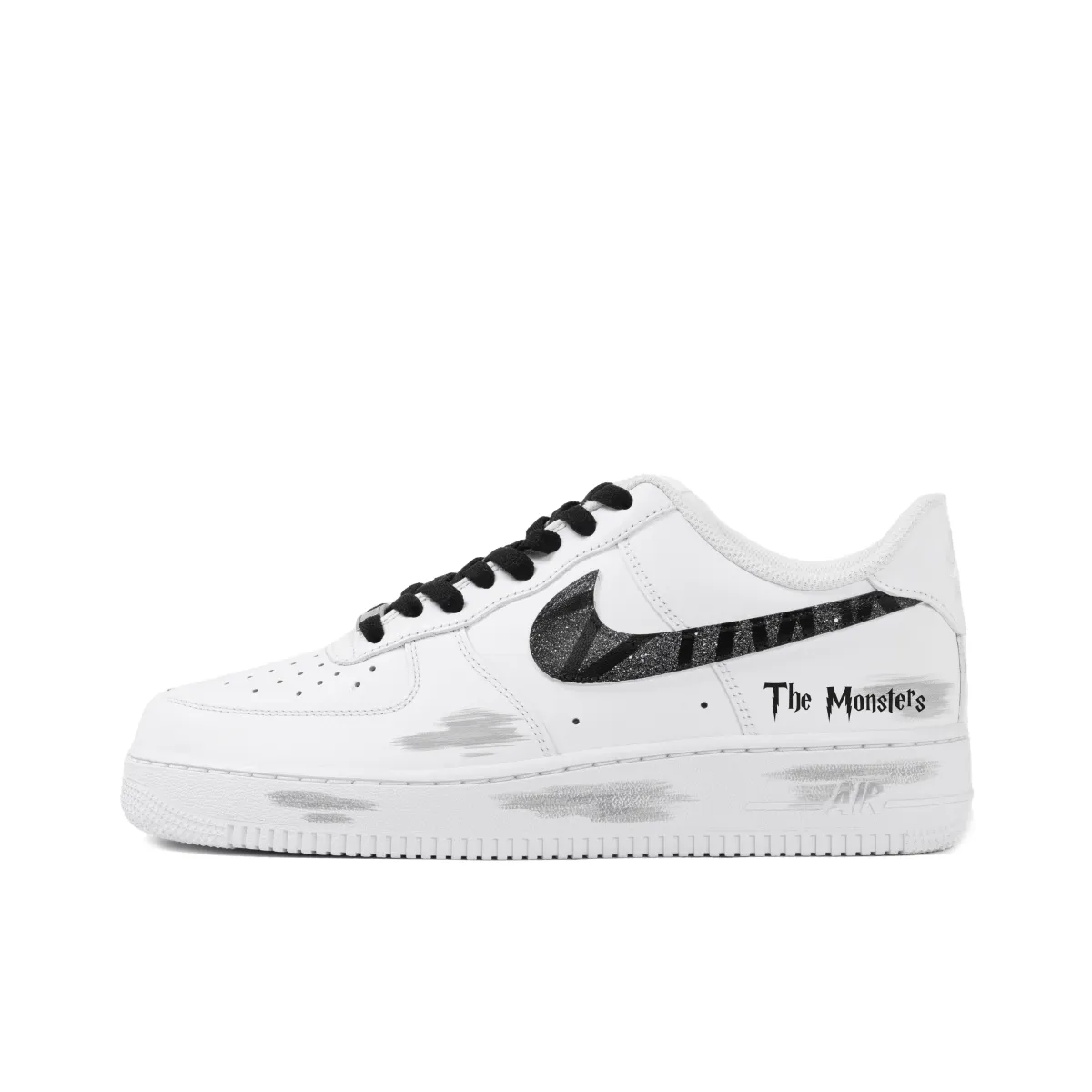 Nike Air Force 1 Slip Resistant Abrasion Resistant Low top Skateboard Shoes Unisex White Black