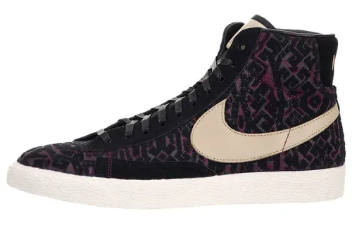 Nike Blazer Premium Wear resistant And Lightweight Mid top Skateboard Shoes Women's Black Purple