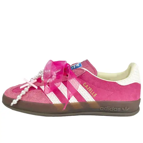 Adidas Originals GAZELLE INDOOR Strawberry Princess Synthetic Leather Abrasion Resistant Low top Skateboard Shoes