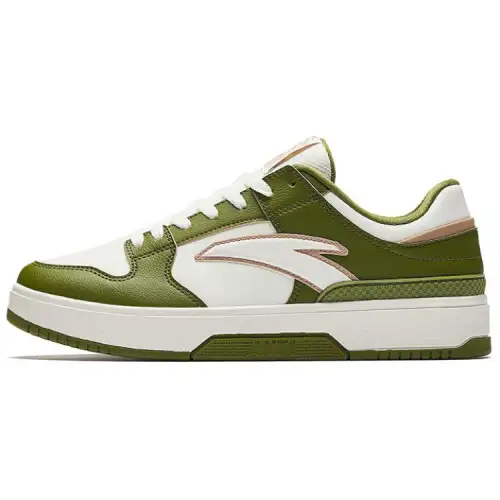 Anta Classic Color Block Slip Resistant Cushioning Abrasion Resistant Low top Skateboard Shoes Men's White Green