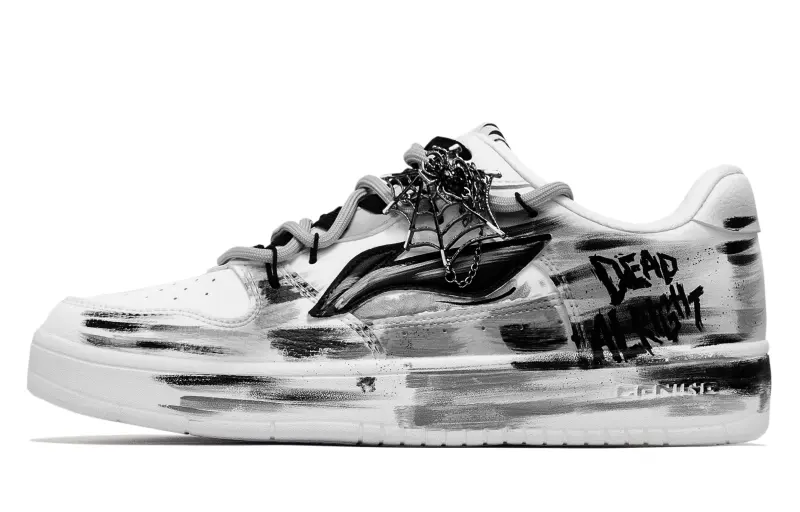 Li Ning Floating Boat Slip Resistant Abrasion Resistant Low top Skateboard Shoes Men's Black