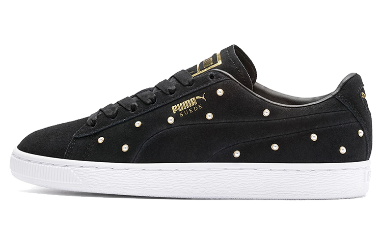 PUMA Pearl Studs Suede 'White Black Gold' Women's