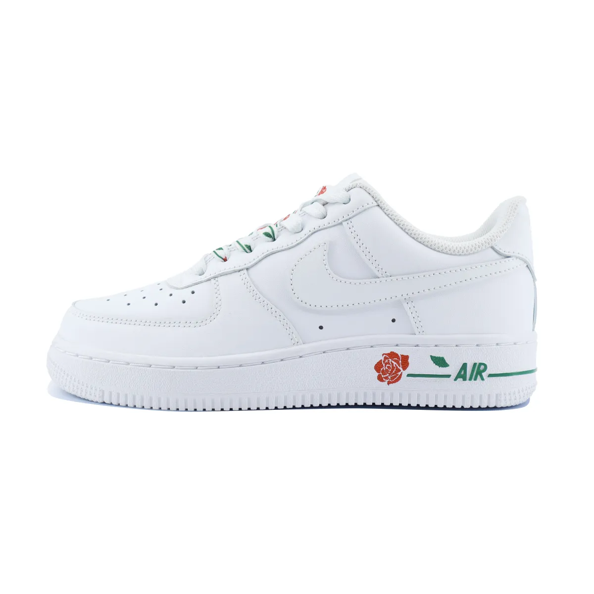 Nike Air Force 1 Floral Slip Resistant Abrasion Resistant Low top Skateboard Shoes Unisex White