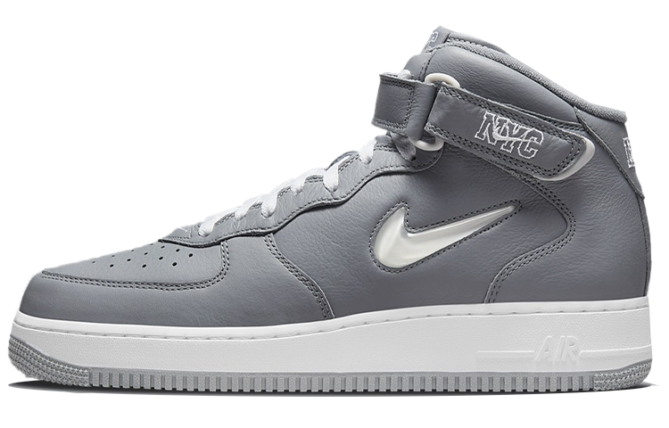 Кроссовки Nike Nike Air Force 1 QS Jewel "NYC Cool Grey" (серые с белым)