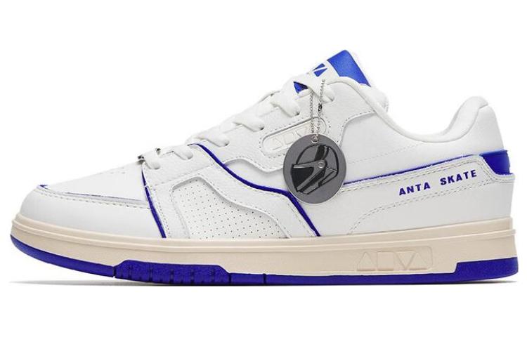 Anta AOYU Fashion Slip Resistant Cushioning Abrasion Resistant Low top Skateboard Shoes Men's White Blue
