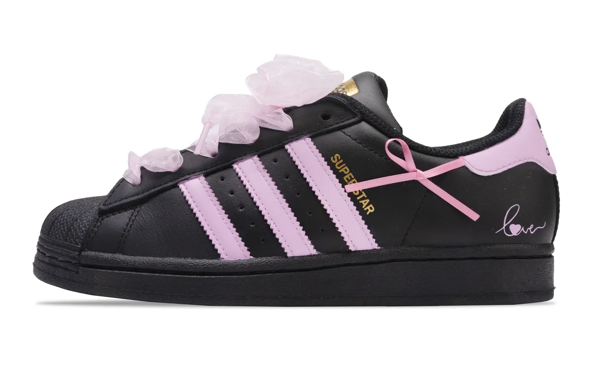 Adidas Originals SUPERSTAR Slip Resistant, Abrasion Resistant, Lightweight Low top Skateboard Shoes Unisex Black Purple