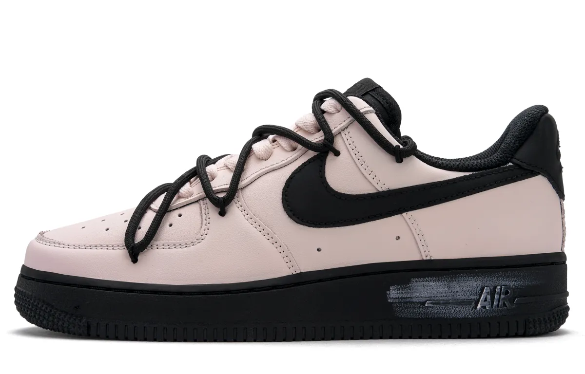 Nike Air Force 1 Peach Pudding Abrasion Resistant Abrasion Resistant Low top Skateboard Shoes Unisex Black Pink