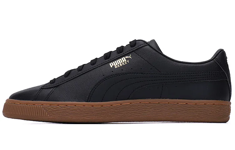 PUMA Basket 21 Gum XXI Leather Low top Skateboard Shoes Unisex Black