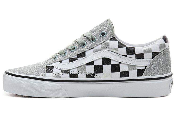 Женские кеды Vans Old Skool Glitter Checkerboard' (серые) — фото 1