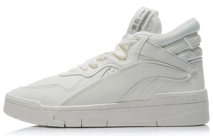 Li Ning Wave Superwave Mid Fleece Lined Trendy Thermal Cushioning Mid top Skateboard Shoes Women's Snow