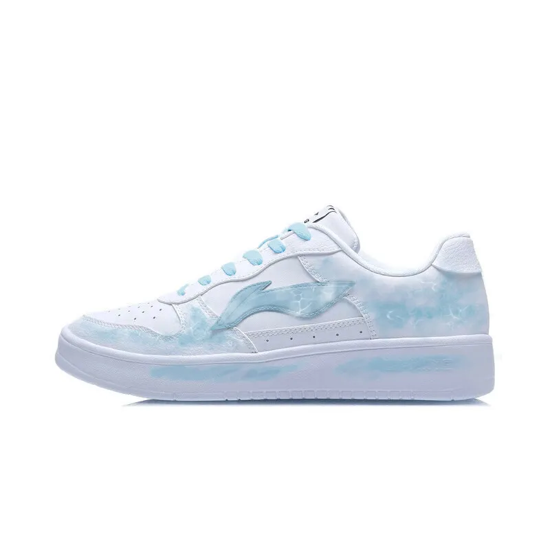 Li Ning Floating Boat Abrasion Resistant Lightweight Slip Resistant Low top Skateboard Shoes Unisex Blue White