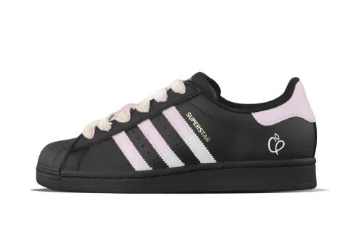 Adidas Originals SUPERSTAR Wear resistant And Lightweight Low top Skateboard Shoes Unisex Black Pink White