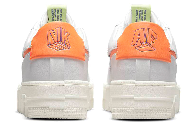 Женские кроссовки Nike Air Force 1 Pixel (бело-оранжево-синие) — фото 5