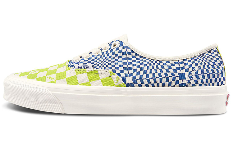 Vans Authentic Logo Check Lime Punch True Blue