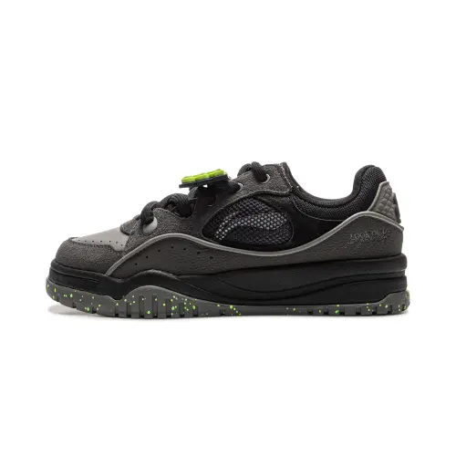Li Ning x LOL Slip Resistant Abrasion Resistant Low top Skateboard Shoes Men's Gray Black